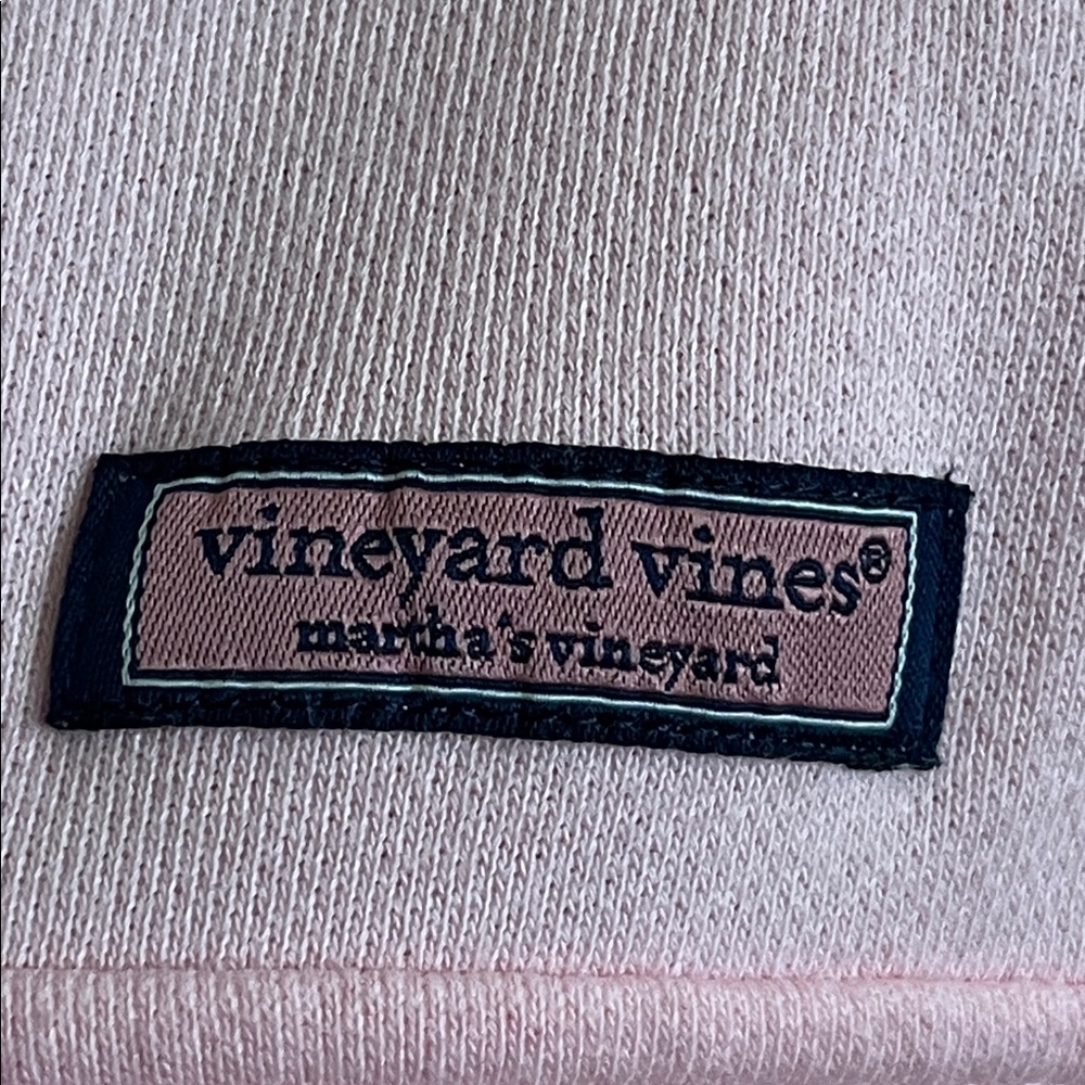 Vineyard Vines Casual Preppy Pink Quarter Zip Cotton Pop Up Collar Sweatshirt M - Picture 5 of 16
